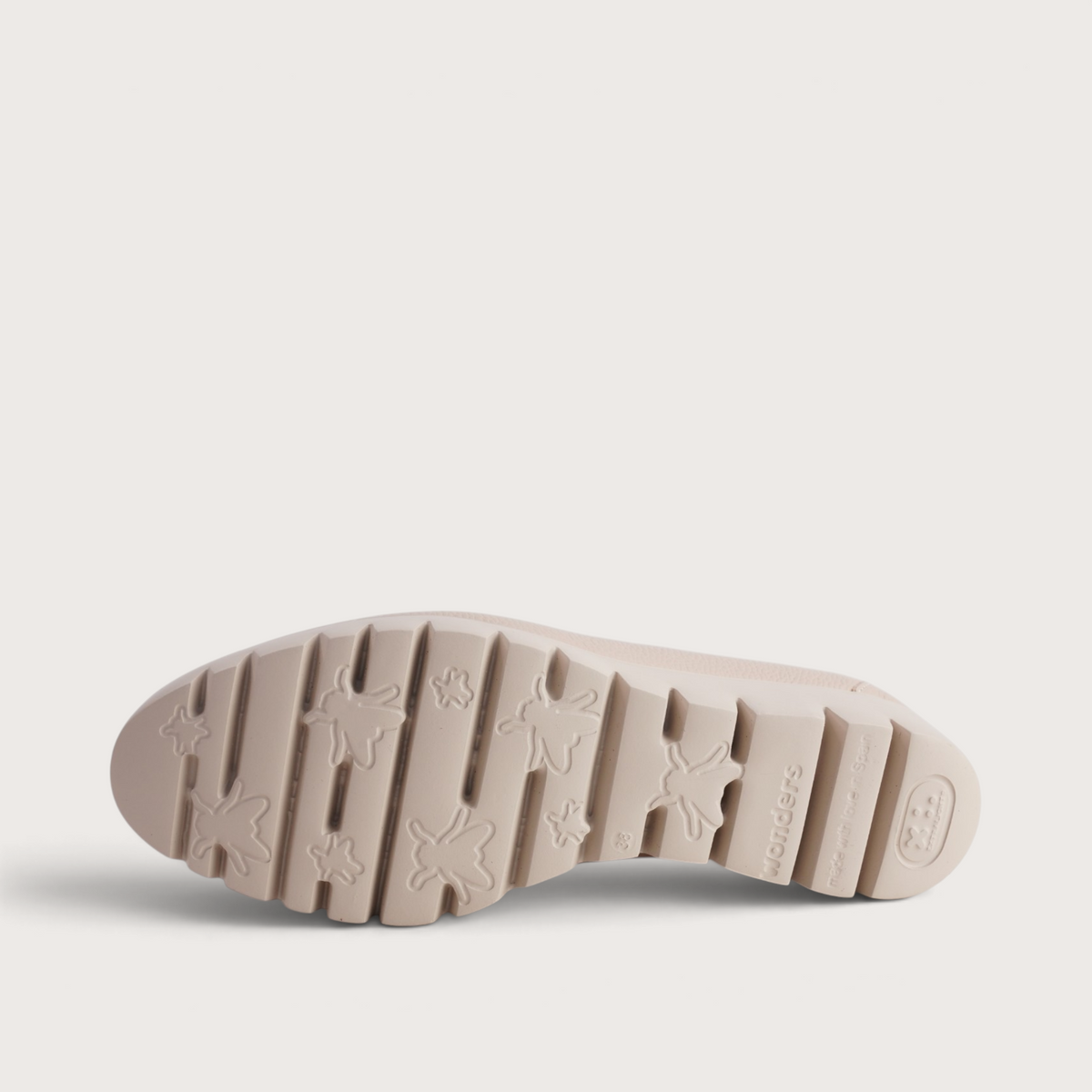 Caroline Beige Leather Flats