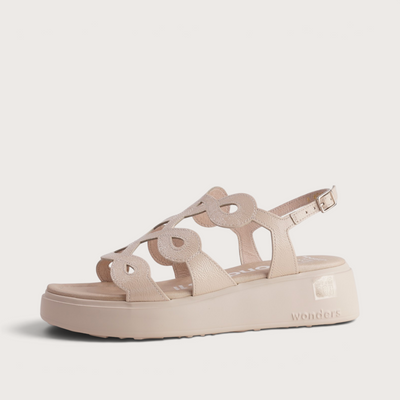 Avila Beige Patent Leather Sandals