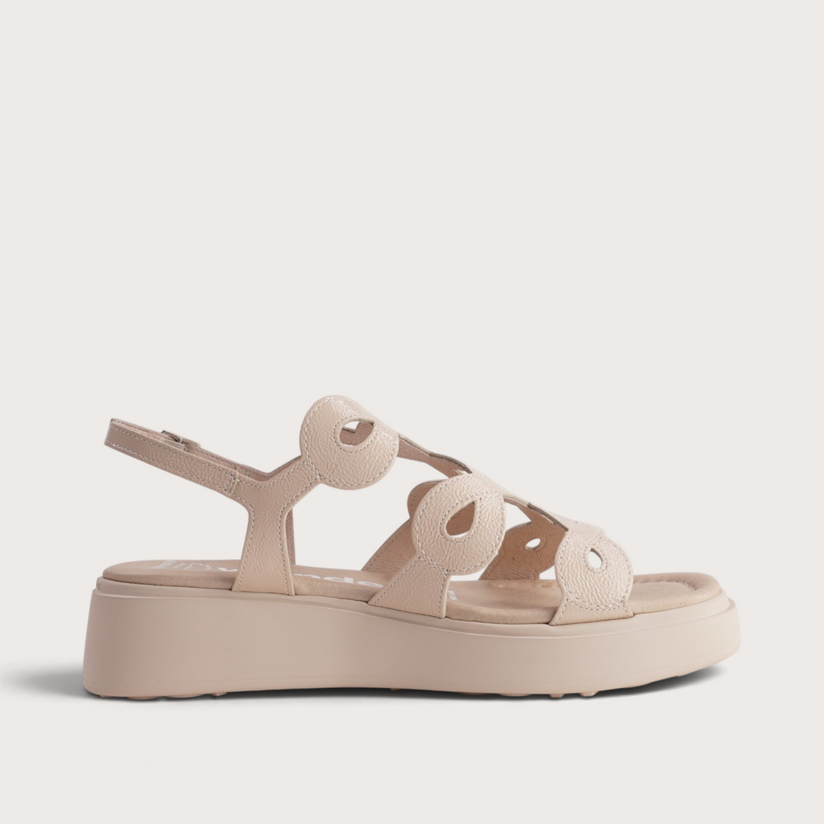 Avila Beige Patent Leather Sandals