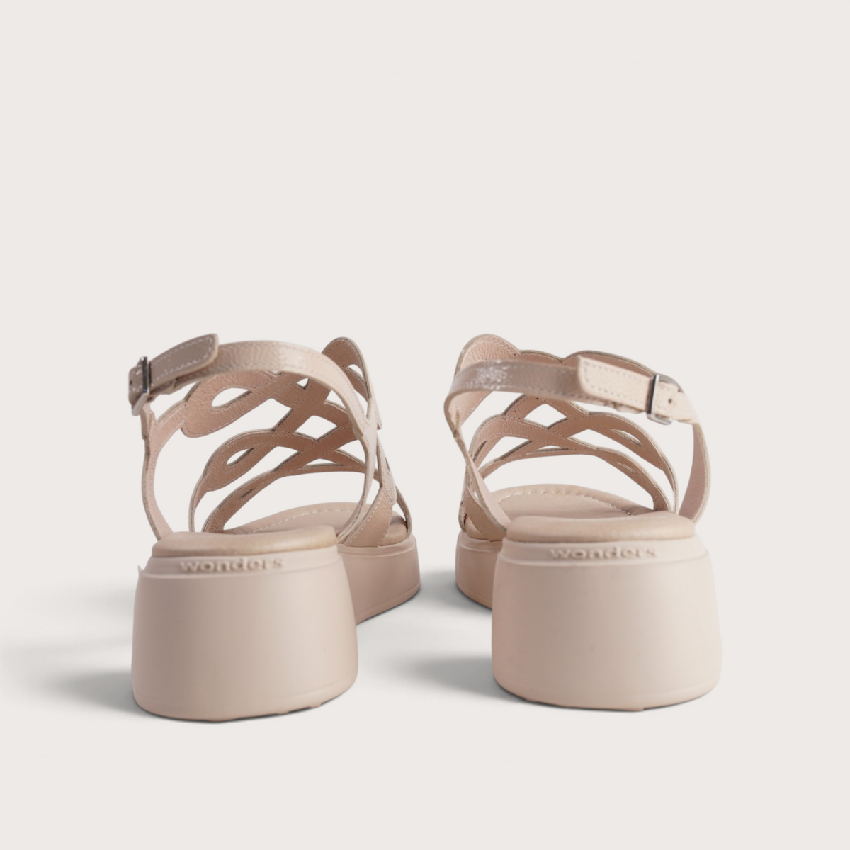 Avila Beige Patent Leather Sandals
