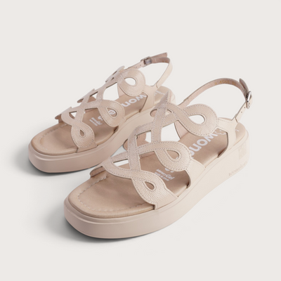 Avila Beige Patent Leather Sandals
