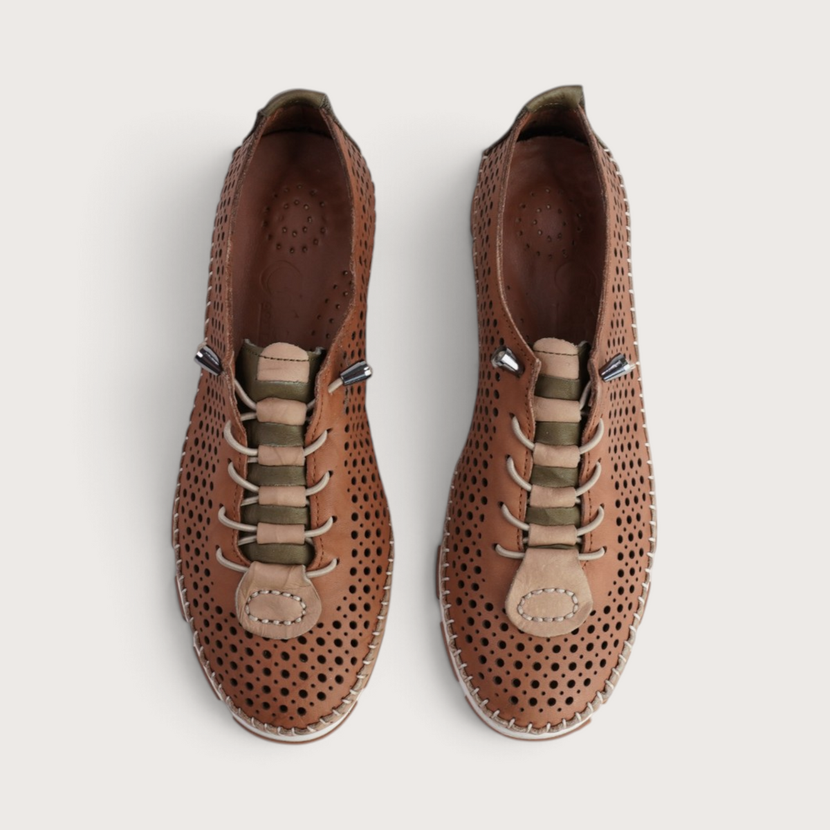 Chin Tan Leather Sneakers