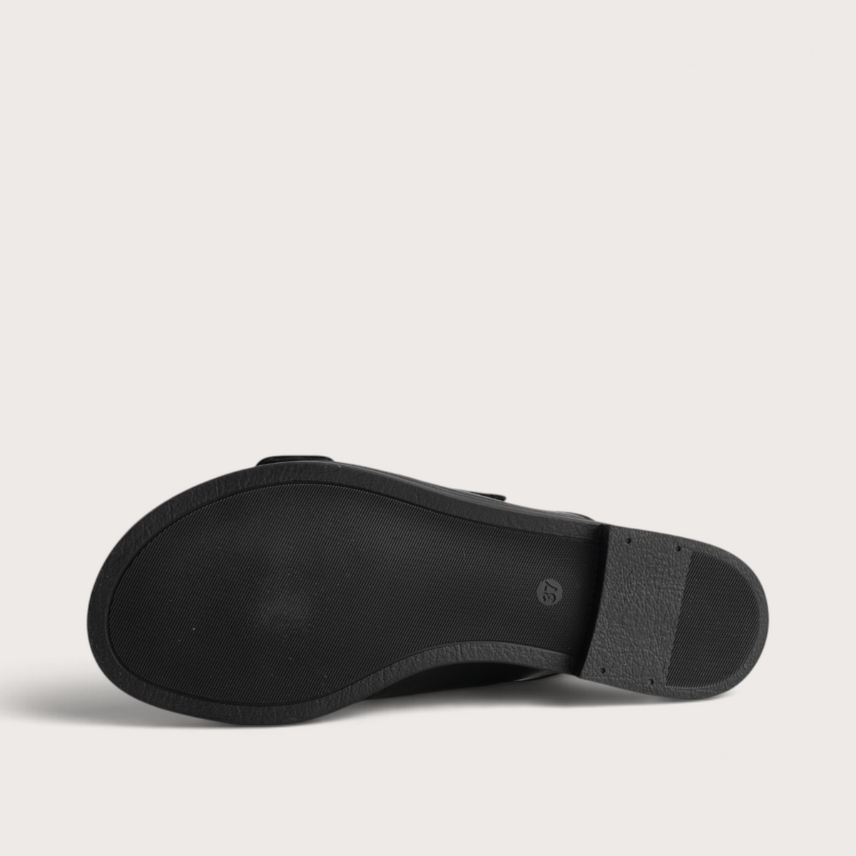 Yoyo Black Leather Slides