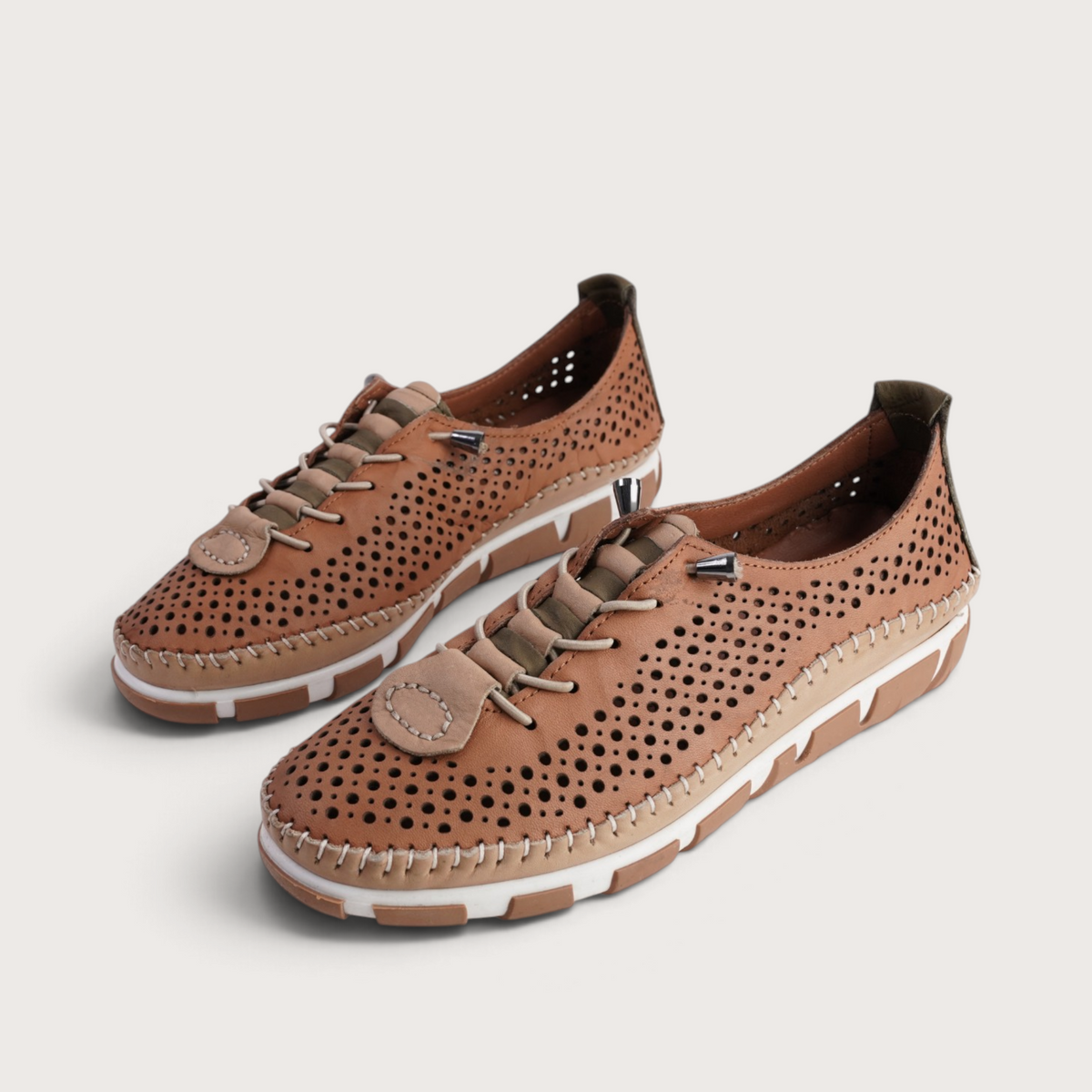 Chin Tan Leather Sneakers