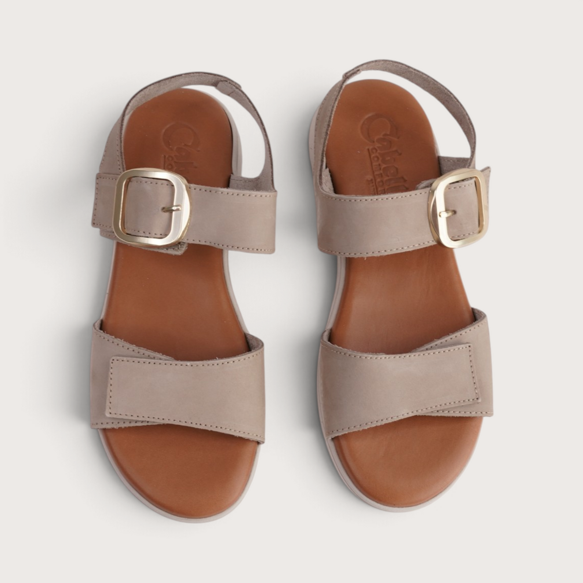 Vienna Taupe Leather Sandals