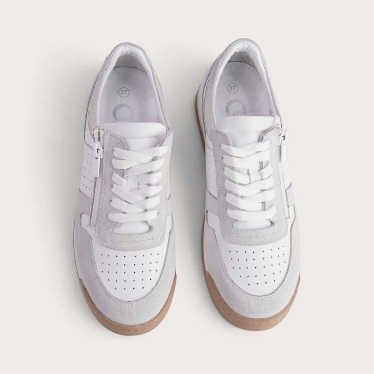 Yena White Leather Sneakers
