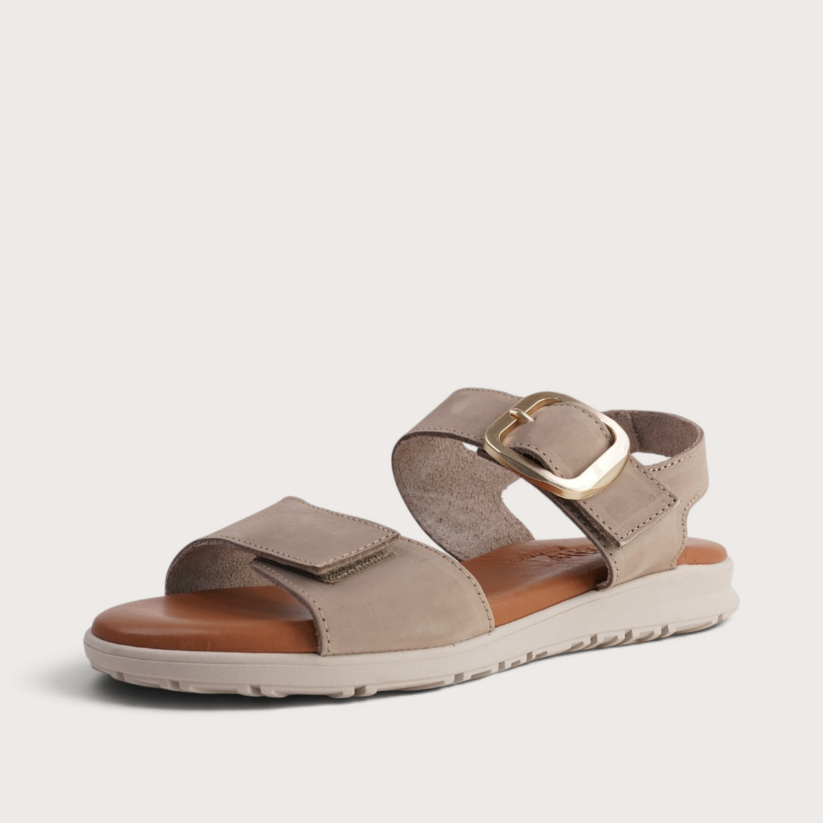Vienna Taupe Leather Sandals