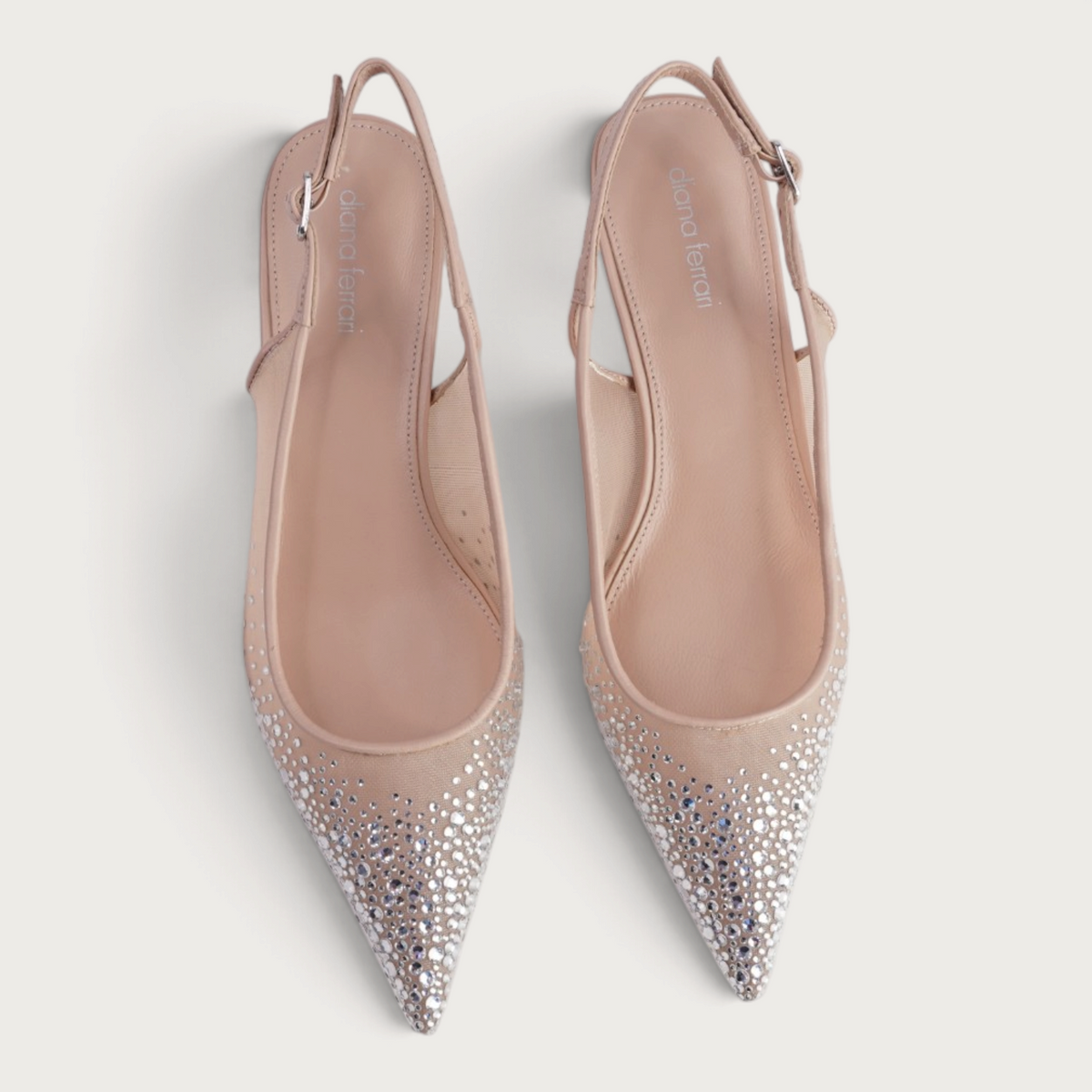 Quille Nude Mesh/ Nude Jewels Heels