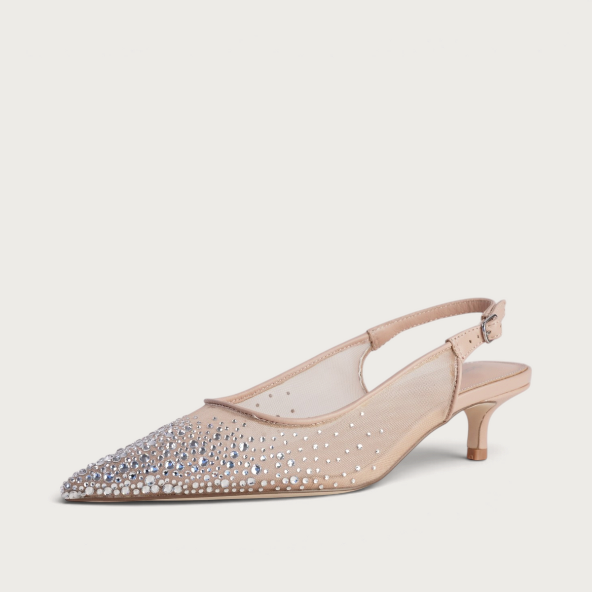 Quille Nude Mesh/ Nude Jewels Heels