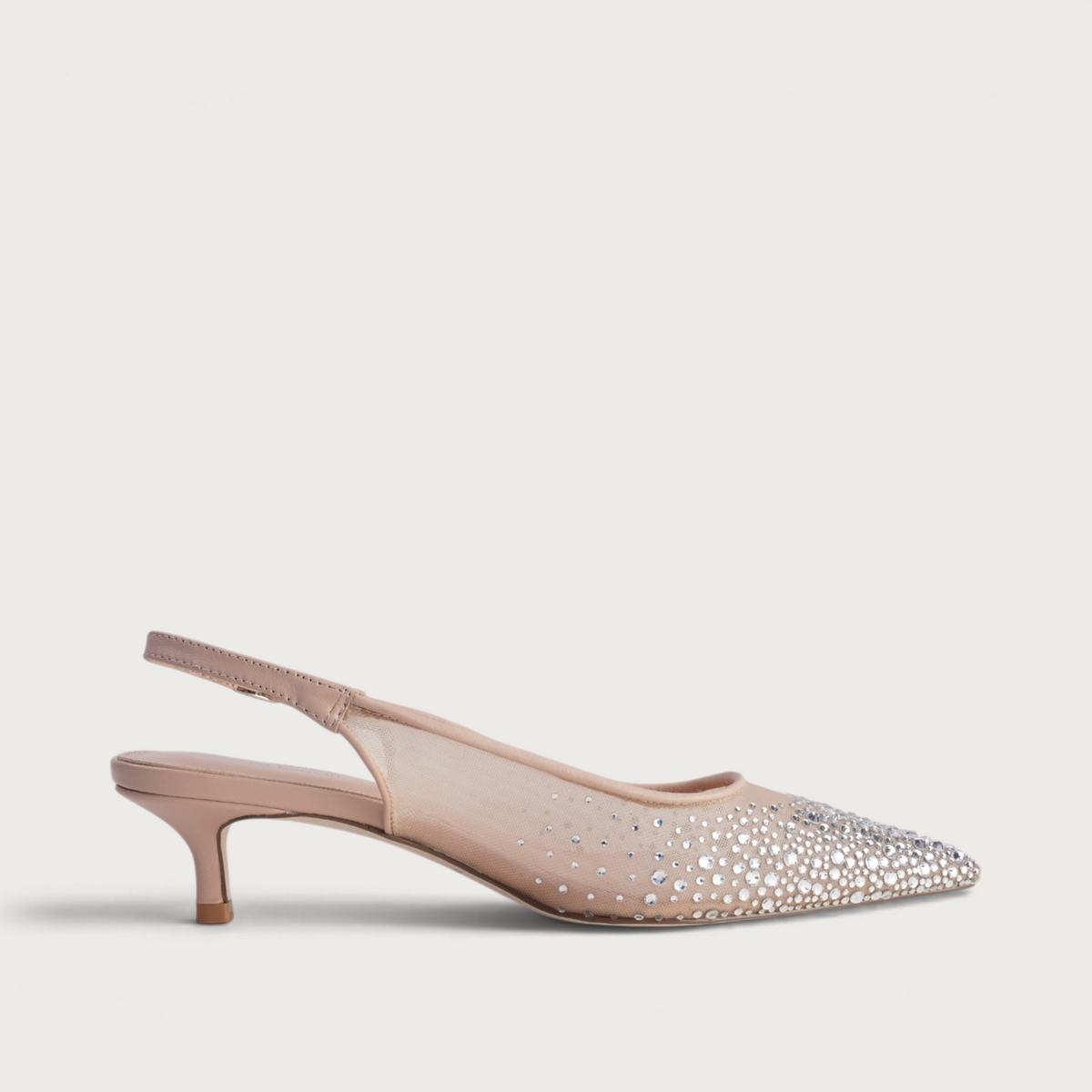 Quille Nude Mesh/ Nude Jewels Heels