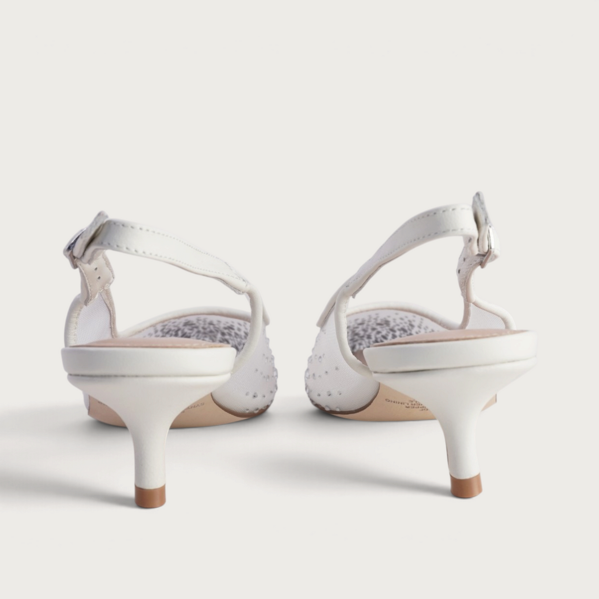 Quille White Mesh/ Silver Jewels Heels