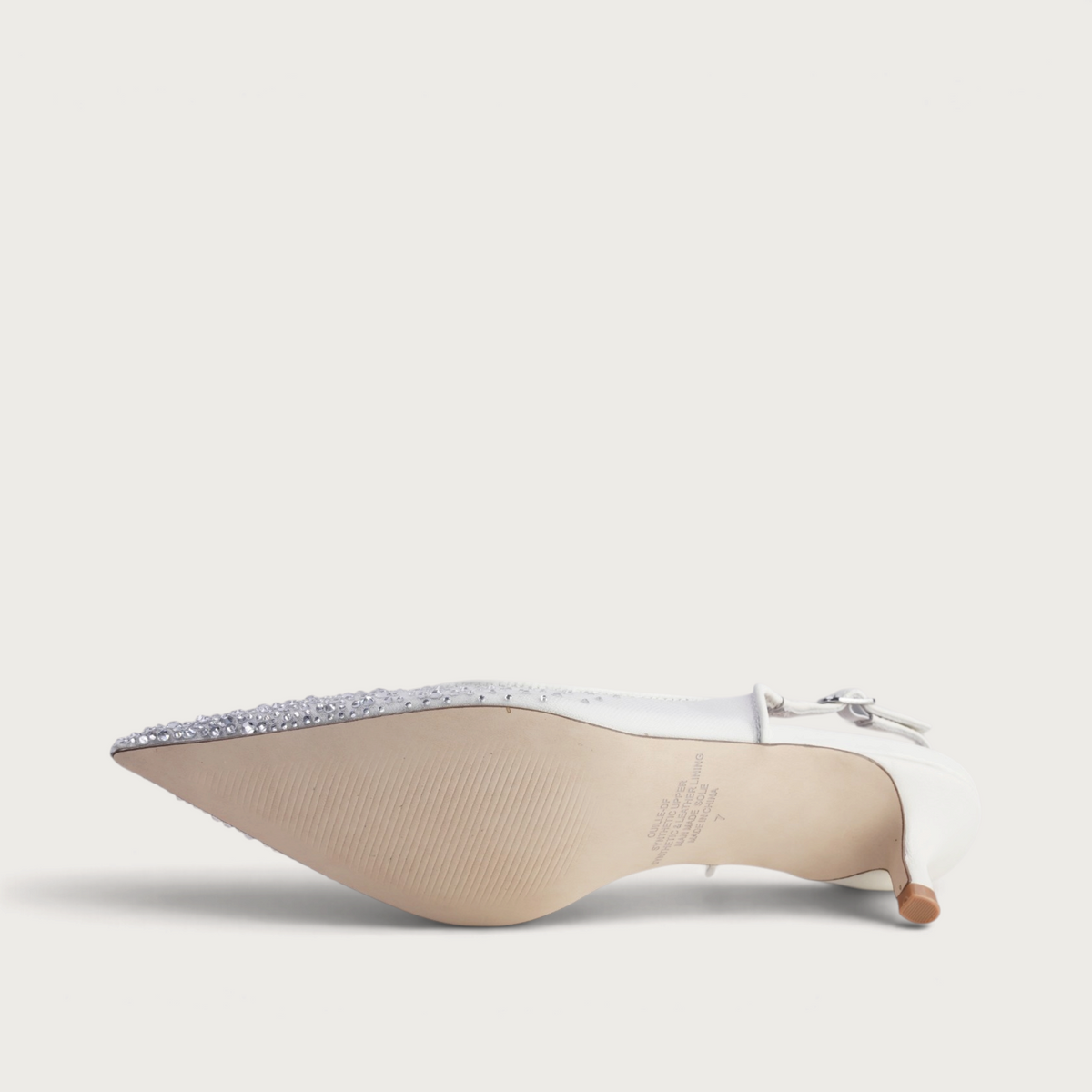 Quille White Mesh/ Silver Jewels Heels