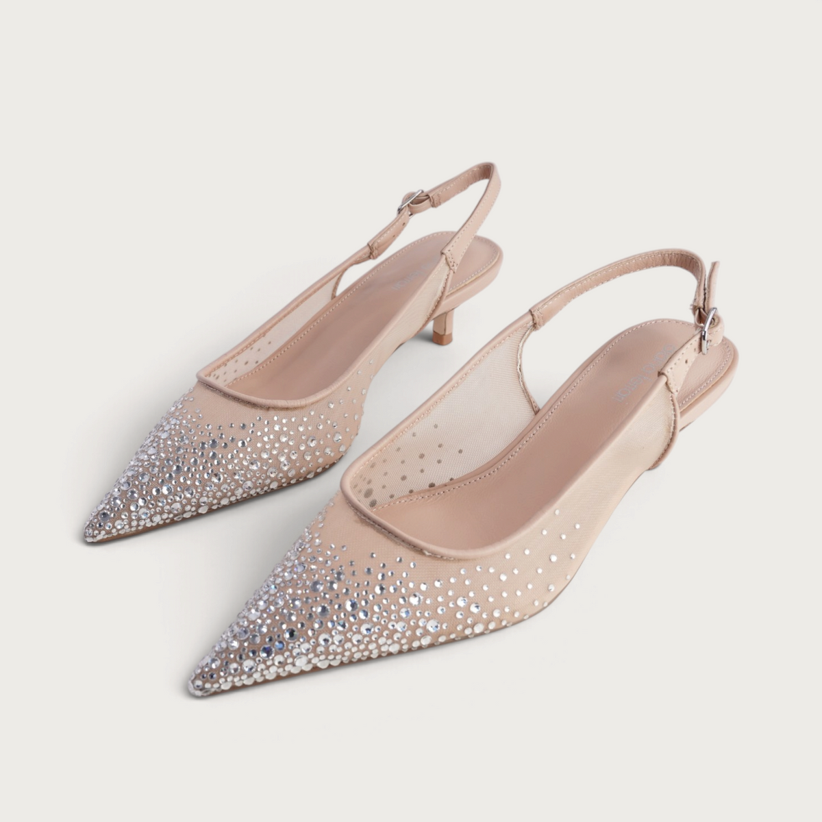 Quille Nude Mesh/ Nude Jewels Heels