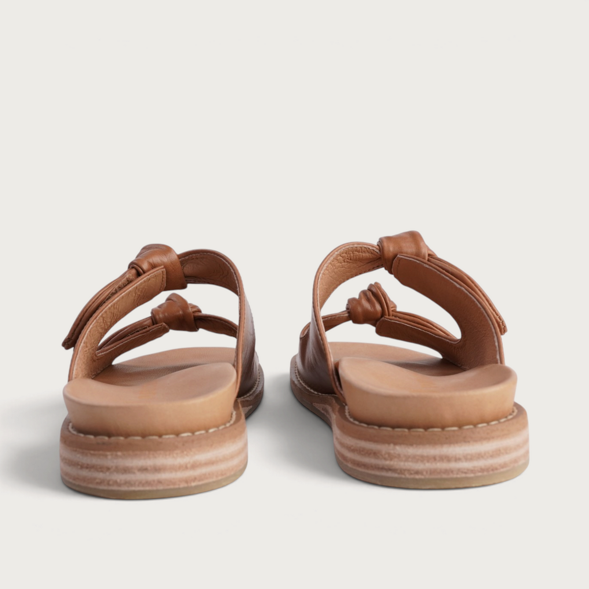 Hadee Tan Leather Slides