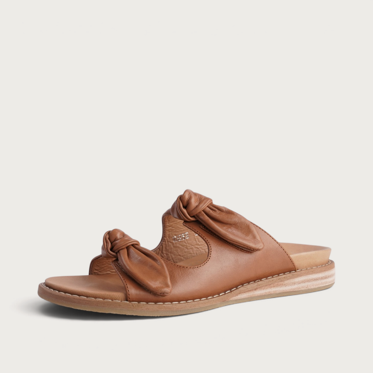 Hadee Tan Leather Slides
