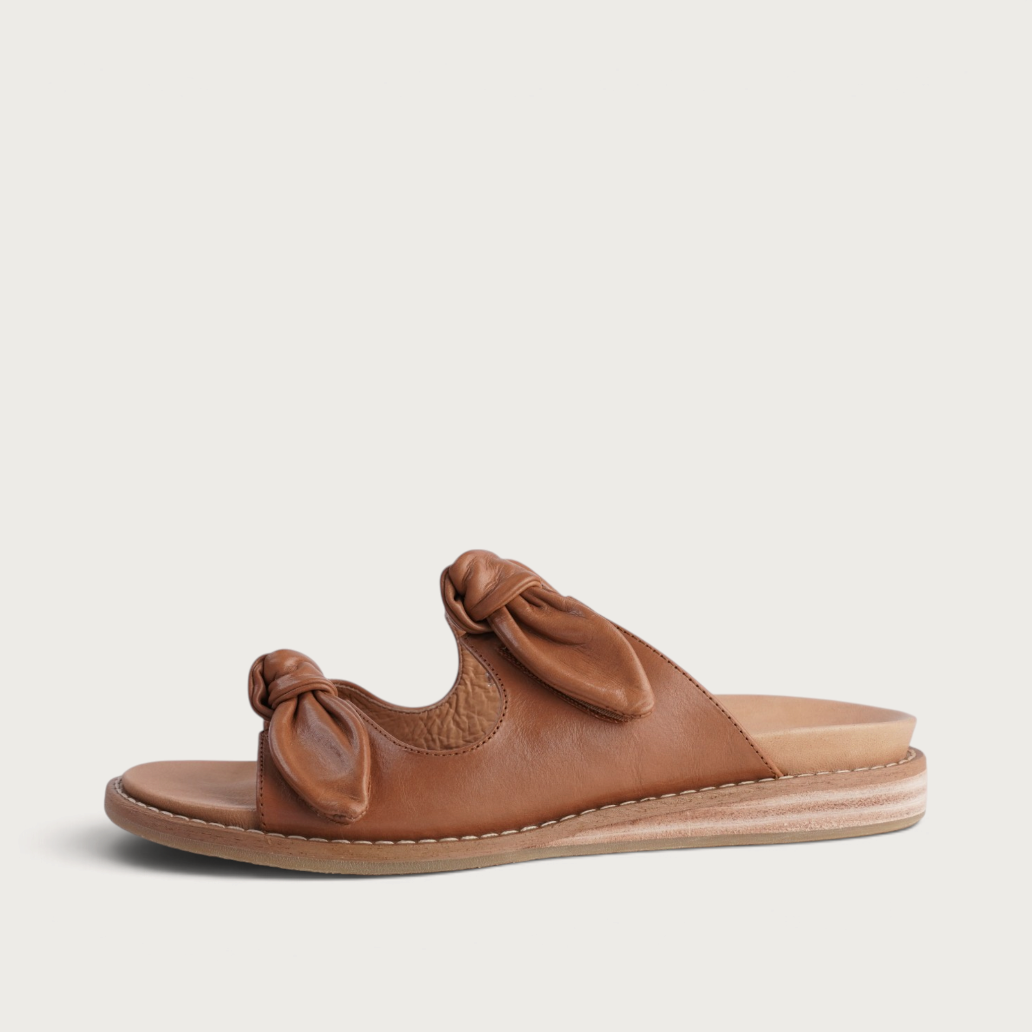 Hadee Tan Leather Slides