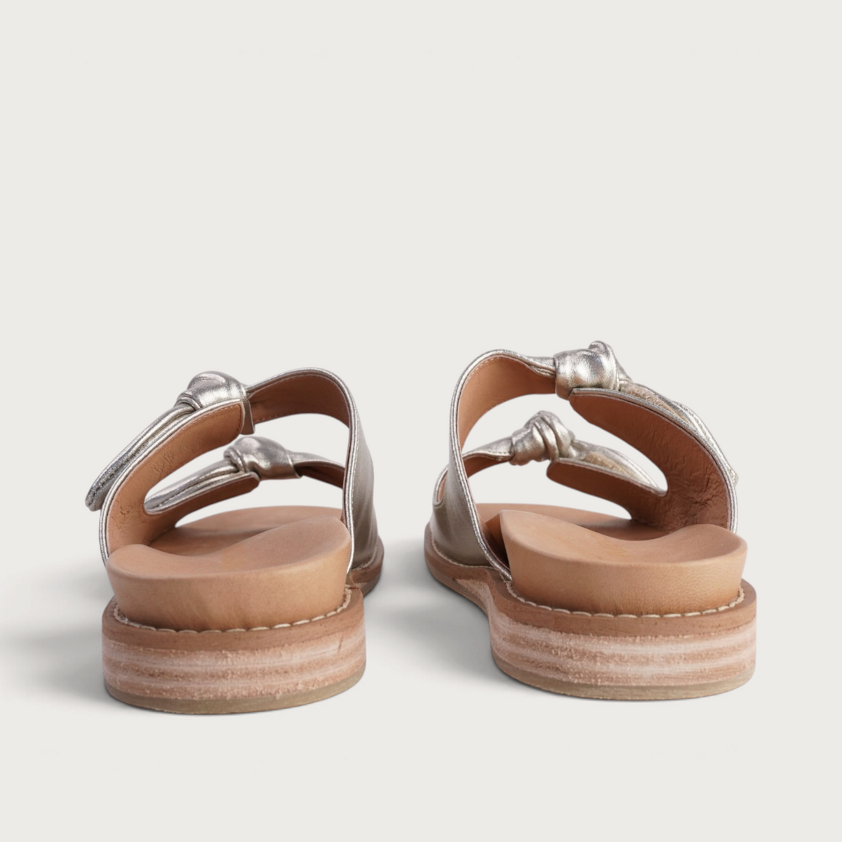 Hadee Soft Gold Leather Slides