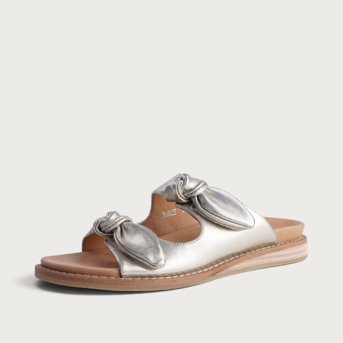Hadee Soft Gold Leather Slides