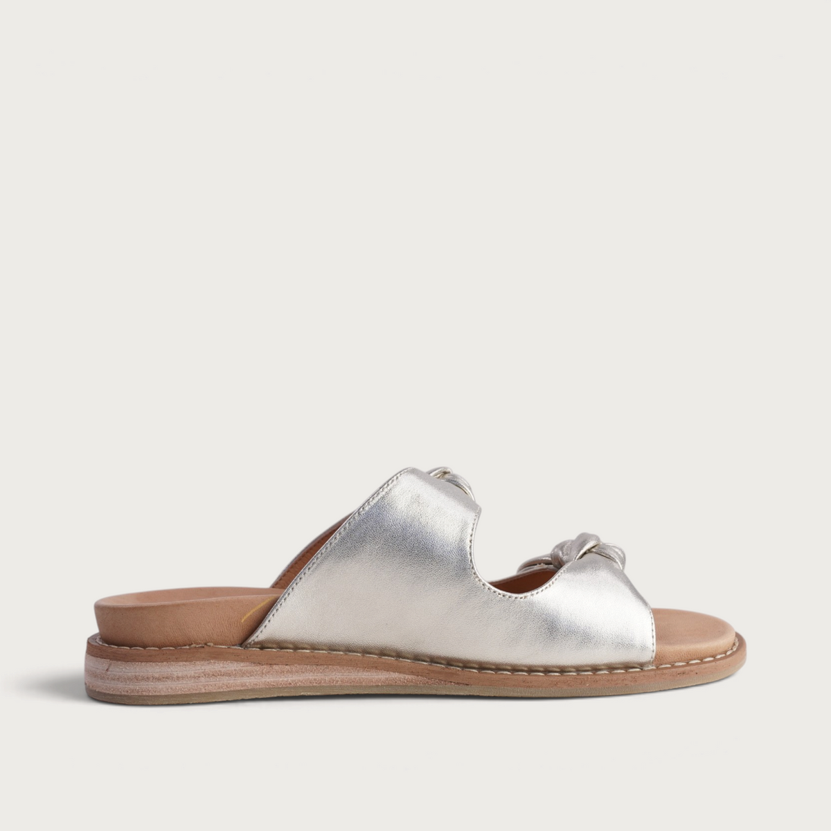 Hadee Soft Gold Leather Slides