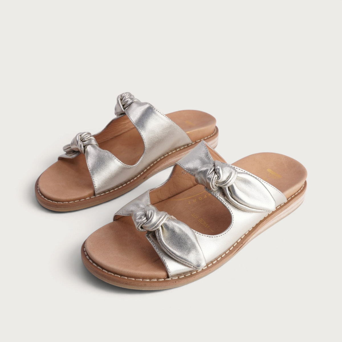 Hadee Soft Gold Leather Slides