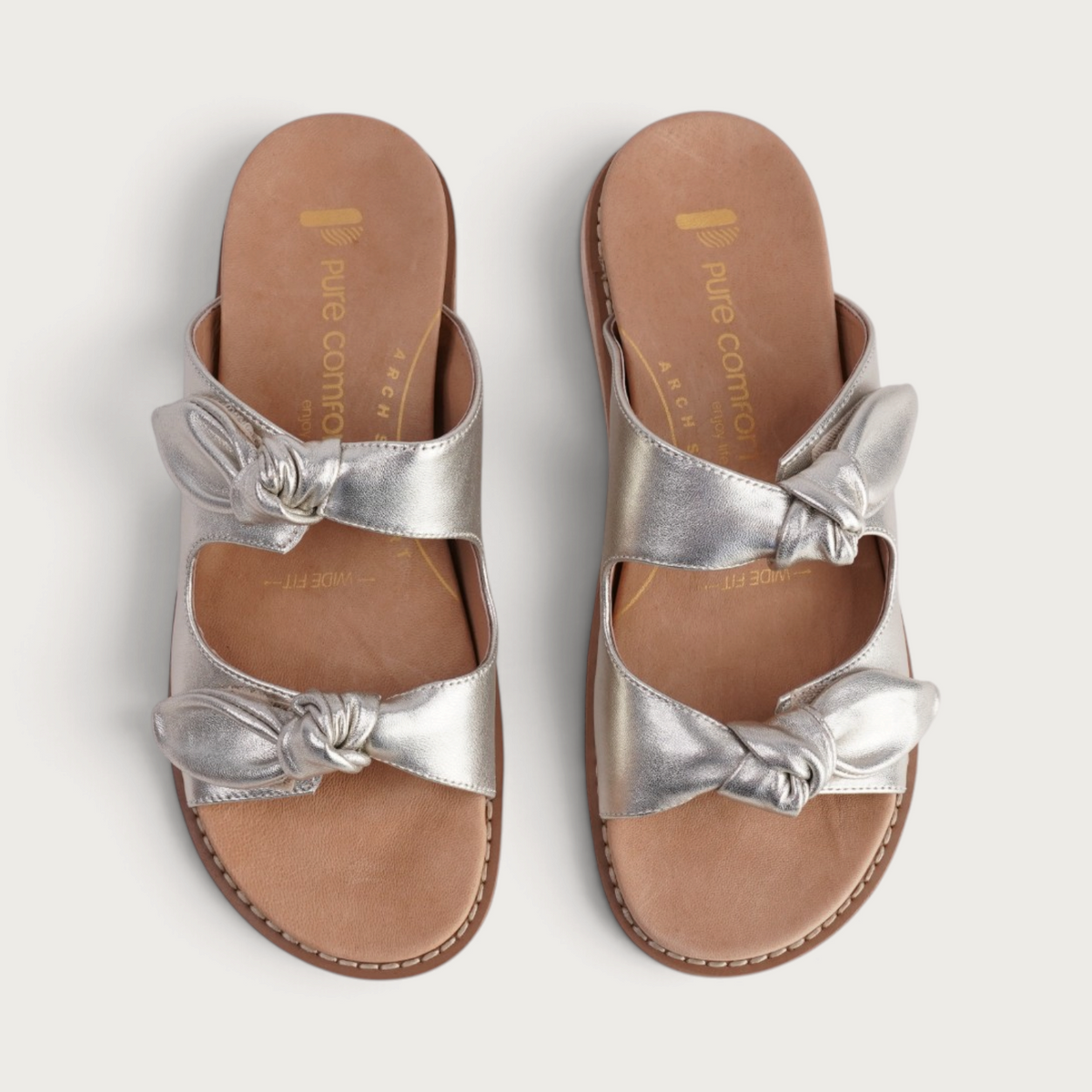 Hadee Soft Gold Leather Slides