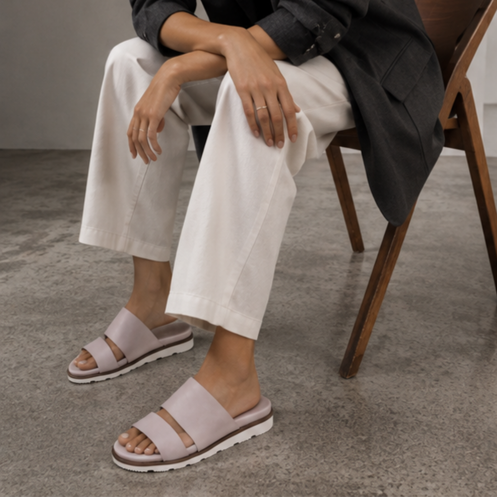 Eliza Powder Leather Sandals