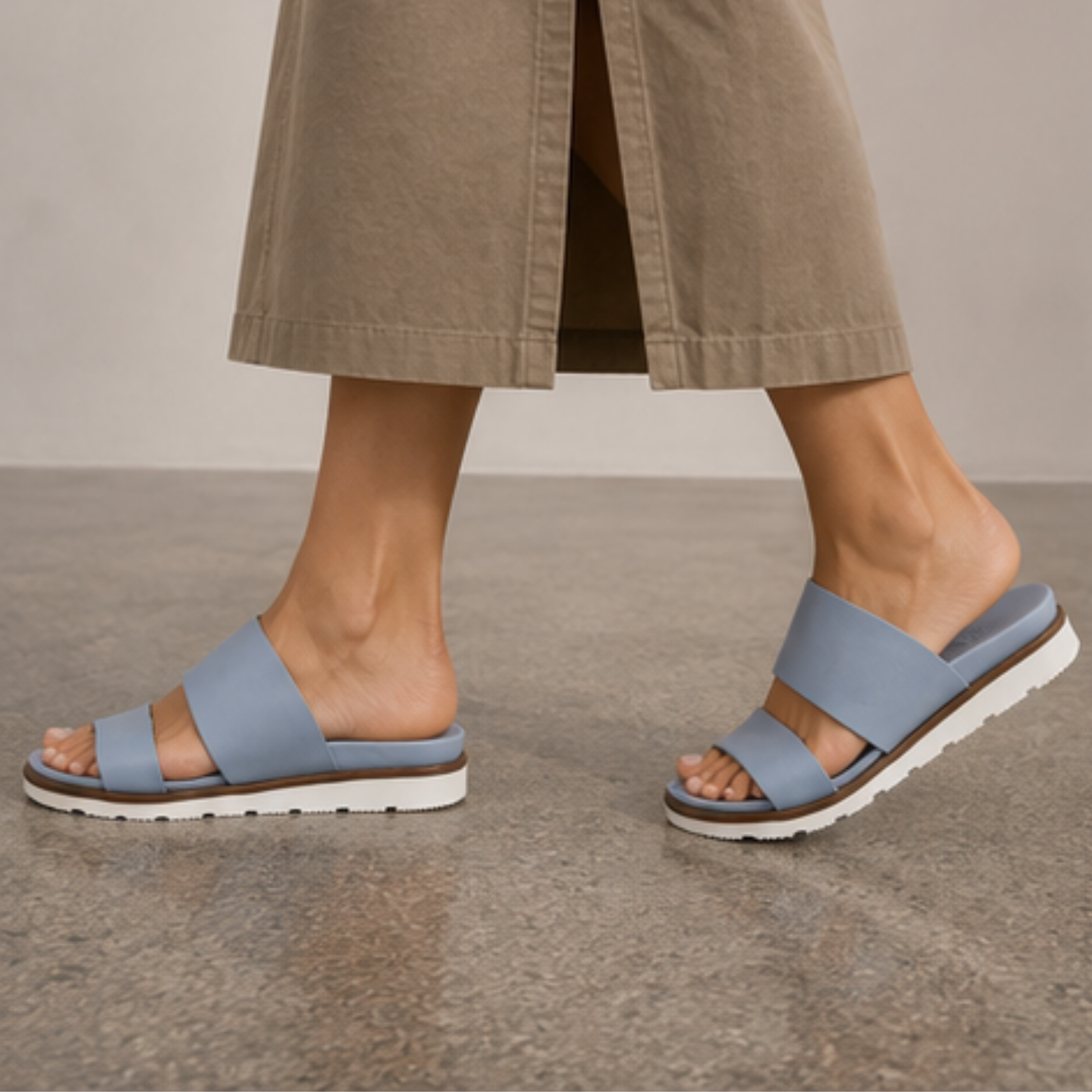 Eliza Denim Leather Sandals