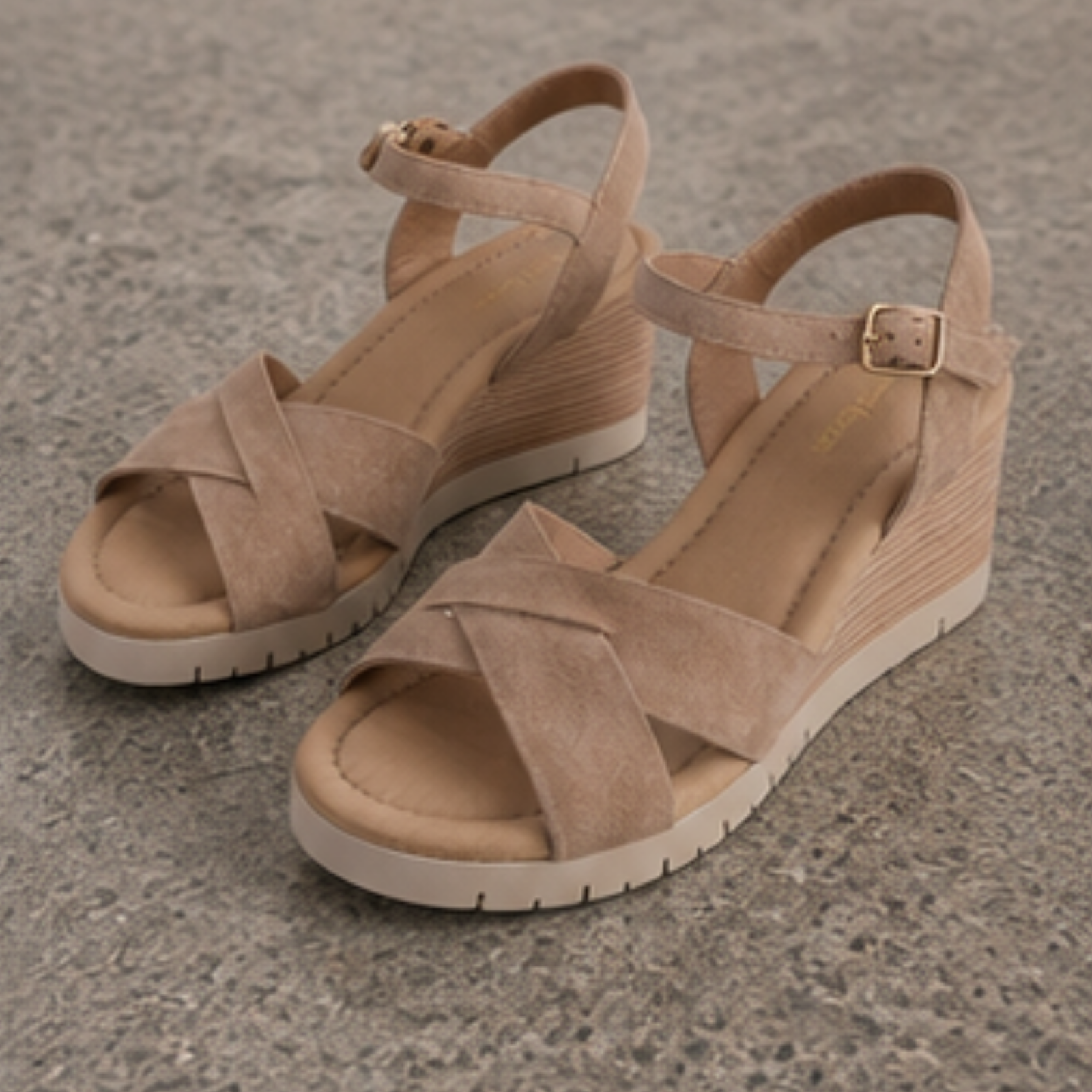 Tylar Light Choc Suede Wedges