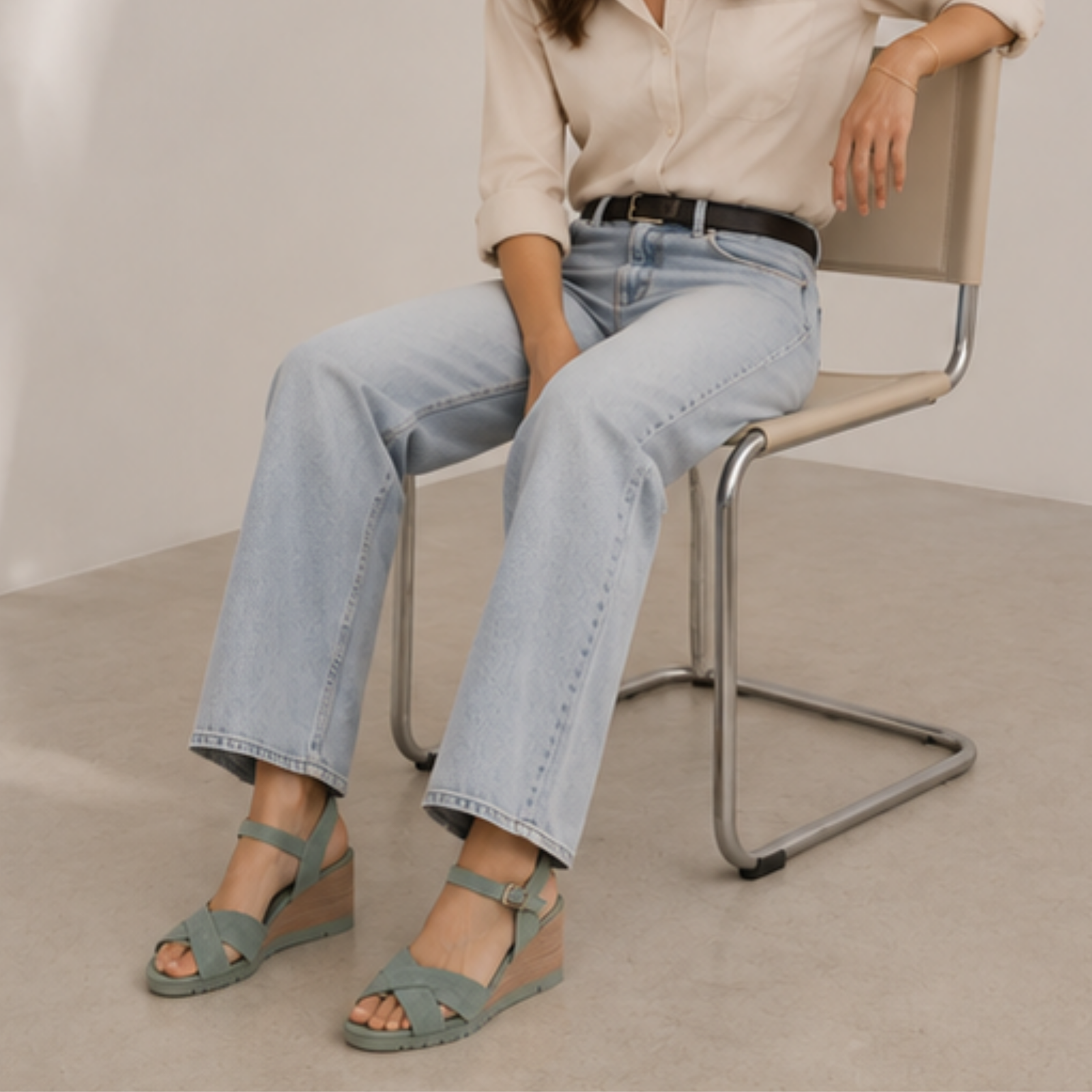 Tylar Sage Suede Wedges