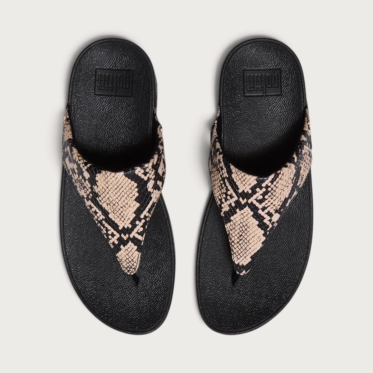 Lulu Leather Snake Toepost Sandals