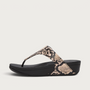 Lulu Leather Snake Toepost Sandals