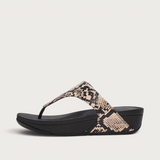 Lulu Leather Snake Toepost Sandals