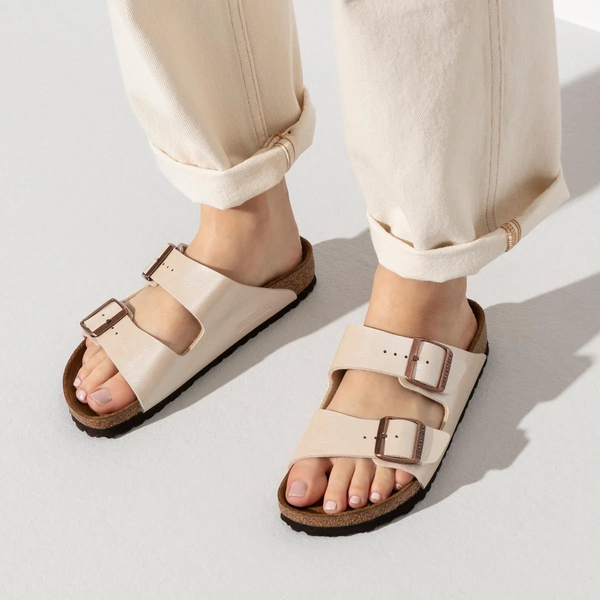 Arizona Birko-flor Graceful Pearl White Sandals