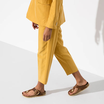Gizeh Big Buckle Oiled Leather Cognac Leather Sandals