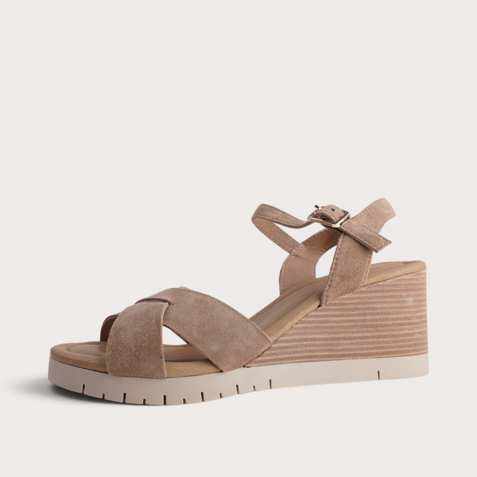 Tylar Light Choc Suede Wedges