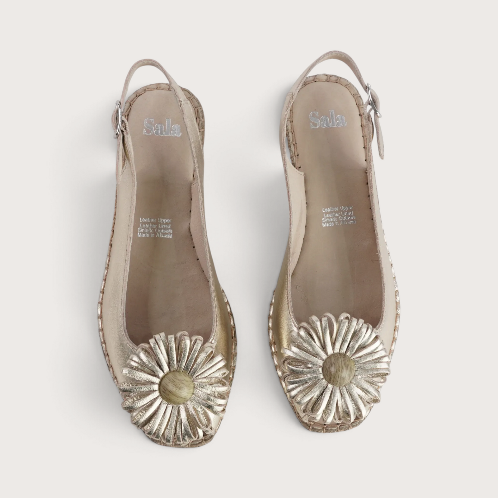 Erica Platino Leather Espadrille Wedges