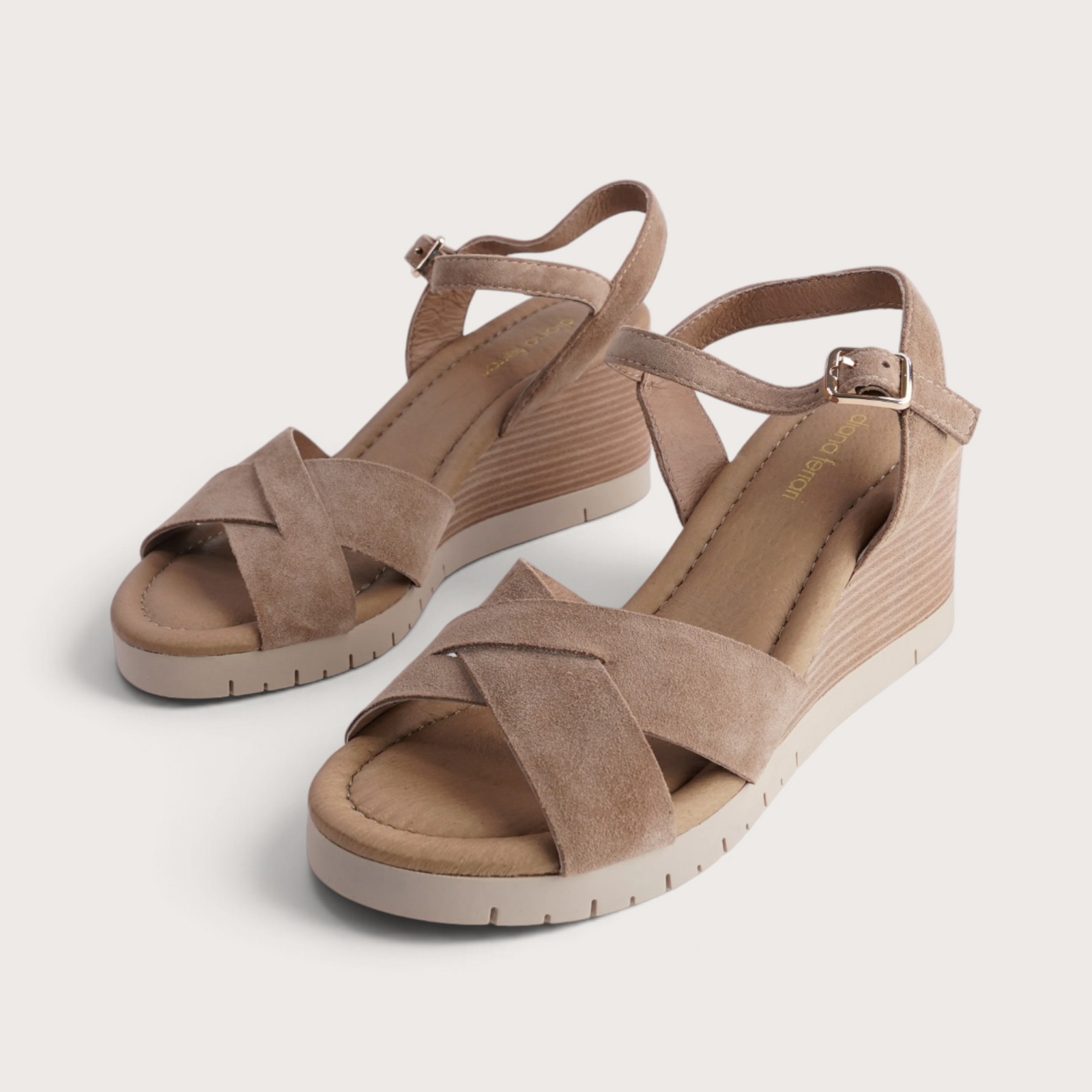 Tylar Light Choc Suede Wedges