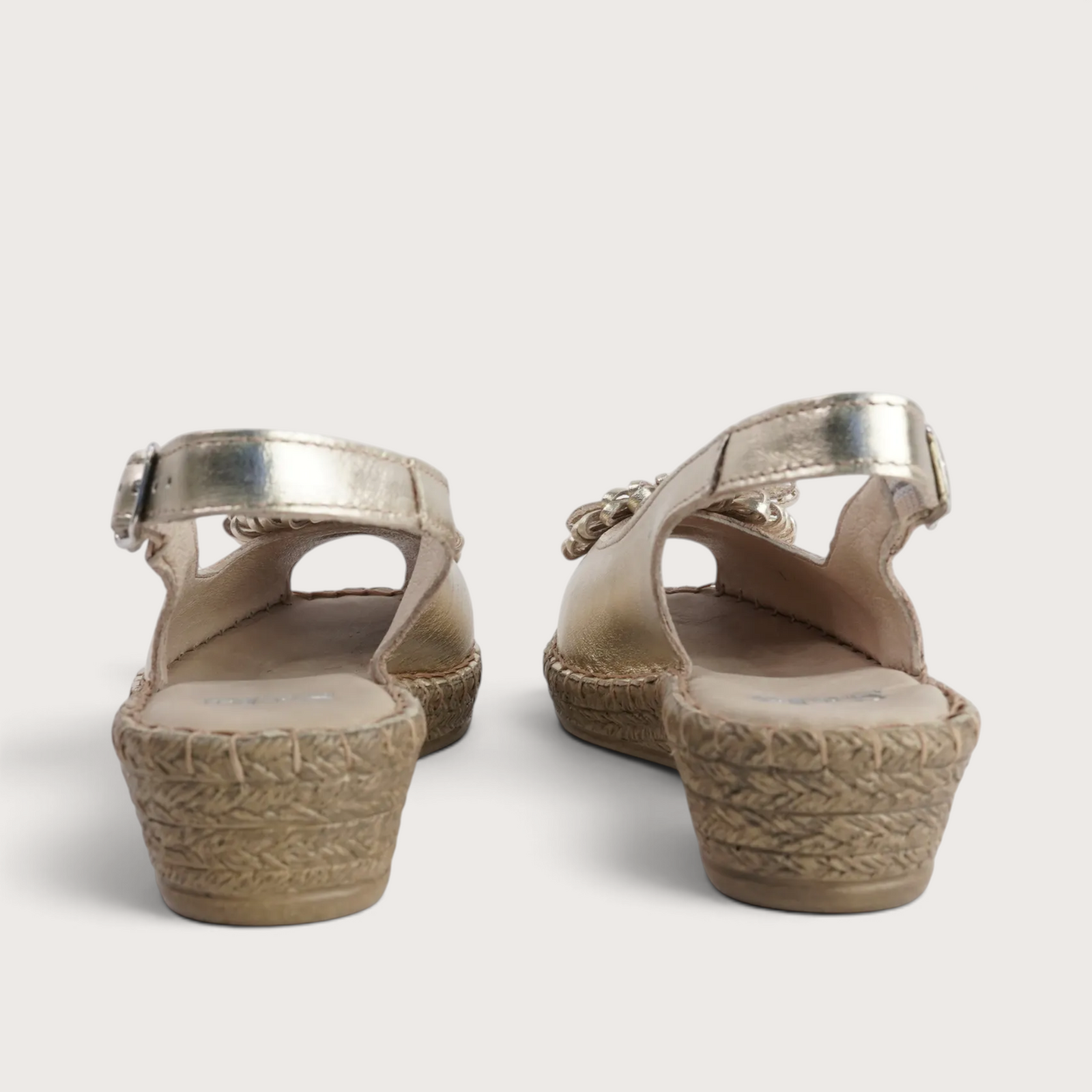 Erica Platino Leather Espadrille Wedges
